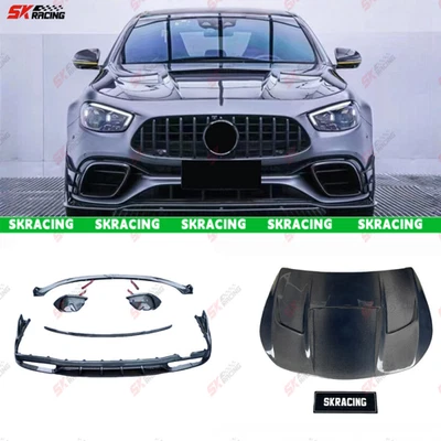 Kits de carrocería de alerón labial delantero trasero de fibra de carbono para Mercedes Benz E63 AMG S W213 21-23 Foto 1 de 4