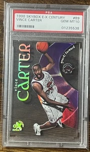 1998-99 Skybox E-X Century Vince Carter #89 PSA 10 GEM MT Rookie RC HOF - Foto 1 di 2