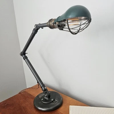Vintage Industrial Desk Lamp. Antique Ajusco Lamp. Antique Industrial Desk Lamp. - Image 1 of 4