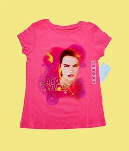 Disney Star Wars T Shirt Girls Tee Short Sleeve Tops Small Pink Graphic Tee 5/6 - Picture 1 of 5