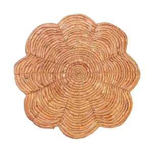 Natural Fiber Woven Placements, Flower / Petal Shape, Set of 8 - Picture 1 of 7