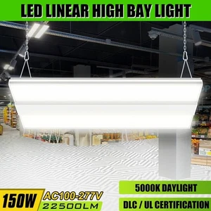 Linear High Bay LED Shop Lights Fixture 150W Shop Garage Warehouse Area Lighting - Picture 1 of 14