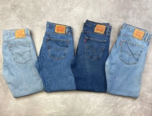 Levis 505 Jeans Denim Blue Pants 34x30 Lot Of 4 (Laundered) - Picture 1 of 16