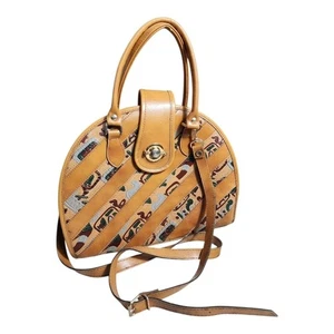 Borsa a tracolla vintage anni 70 80 in pelle patchwork cupola made in Korea - Foto 1 di 12