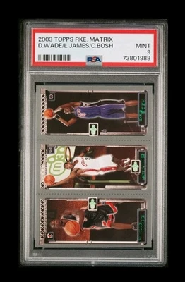 2003 Topps Rookie Matrix Dwyane Wade/Lebron James/Chris Bosh RC PSA 9 - Image 1 of 2