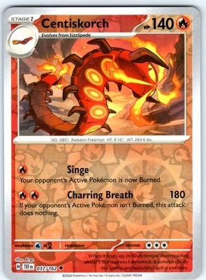 Centiskorch Uncommon from SV05: Temporal Forces 037/162 LP - Image 1 of 2