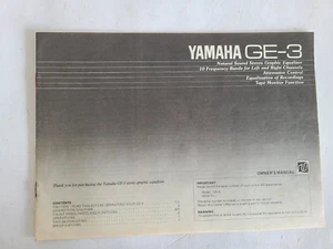 Yamaha GE-3 Natural Sound Stereo Graphic Equalizer Owners Manual Free Ship - Picture 1 of 1