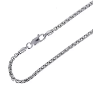.925 Sterling Silber, 2,5 mm Runde Box Ketten. Großhandel: 16",18",20",22",24",30" - Bild 1 von 3