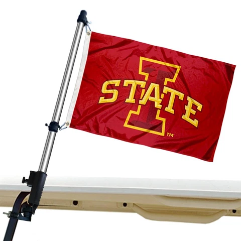 Iowa State Cyclones Golf Cart Flag and Flagpole Mount Holder Cover