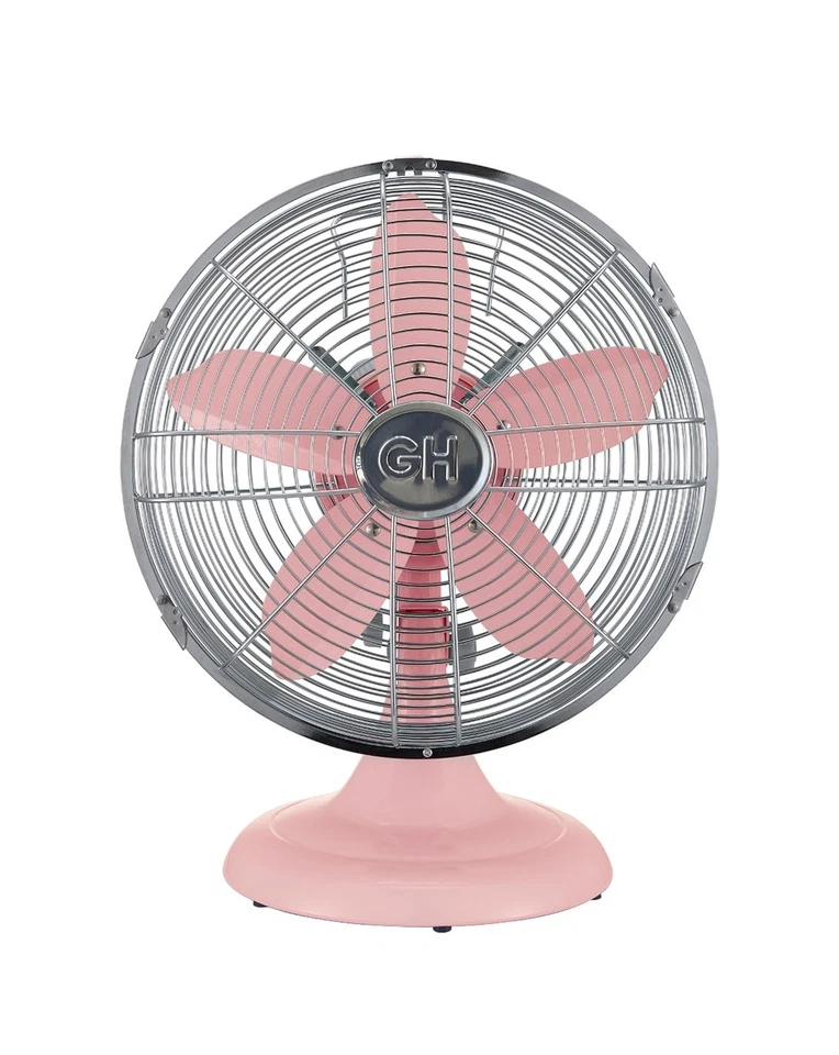 92606 All-Metal 12" Retro Desk Office Table Fan with Wide Oscillation 3-Spee...