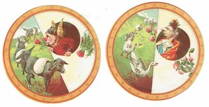 2 DIFERENTES TARJETAS ANTIGUAS DE CÍRCULO VICTORIANO - PERSONAS QUE SE PARECEN A LOS ANIMALES - Imagen 1 de 2