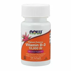 NOW Foods Highest Potency 10.000 UI Vitamina D-3 - 120 cápsulas blandas - 10000 UI - Imagen 1 de 2
