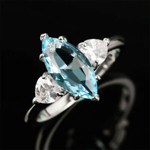 Fashion 925 Silver Rings Women Jewelry Cubic Zirconia Wedding Ring Sz 6-10