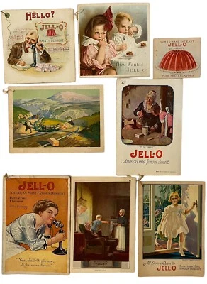 Antiguo lote de libros de recetas de gelatina de la década de 1920 anuncios litográficos Art Nouveau - Genesee Pure Food Co Foto 1 de 4