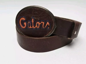 Univ of Florida Gators Fossil Size 35|34 Cowhide Leather Belt And Buckle - Picture 1 of 11