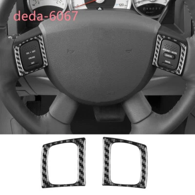 Carbon Fiber Steering Wheel Button Cover For Dodge Durango 2004-2009 Accessories - Image 1 of 4