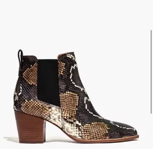 Nwt Madewell Regan Boot in Snake Embossed Leather 6 - Picture 1 of 6