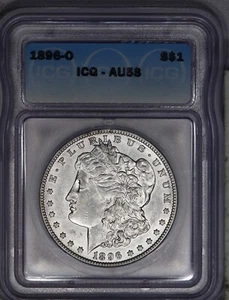 1896-O Morgan Silver Dollar $1 ICG - AU58 - Picture 1 of 2