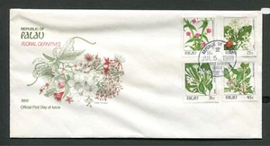 PALAU 1988, INDIGENOUS FLOWERS, Scott 131,133,134,137. ON F.D.C. - Picture 1 of 1
