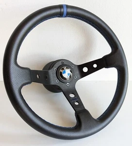 Steering wheel fits For BMW Deep Dish E31 E34 E36 Z3 850i Leather Blue 93-98' - Picture 1 of 15