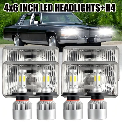 For Cadillac Fleetwood/DeVille 1975-1986 4pcs 4x6"inch Led Headlights Hi/Lo Beam - Image 1 of 4