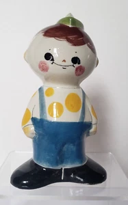 Quadrifoglio Bank Boy Vintage Hand Made/Painted Italian Pottery 9" RARE Excellnt - Picture 1 of 8
