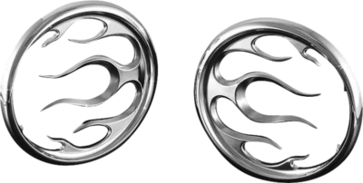 Kuryakyn Flame Speaker Grills Chrome | P/N 3788 - Image 1 of 4