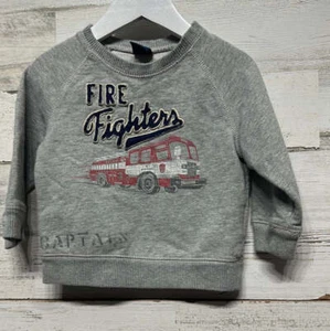 Boys Size 12-18m Gap Firefighter Sweatshirt - Good Used Condition - Picture 1 of 3