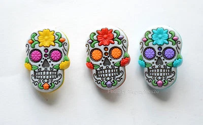 Día de Muertos / Botones Cabeza Esqueleto Halloween / Viste a Jesse James  Foto 1 de 2