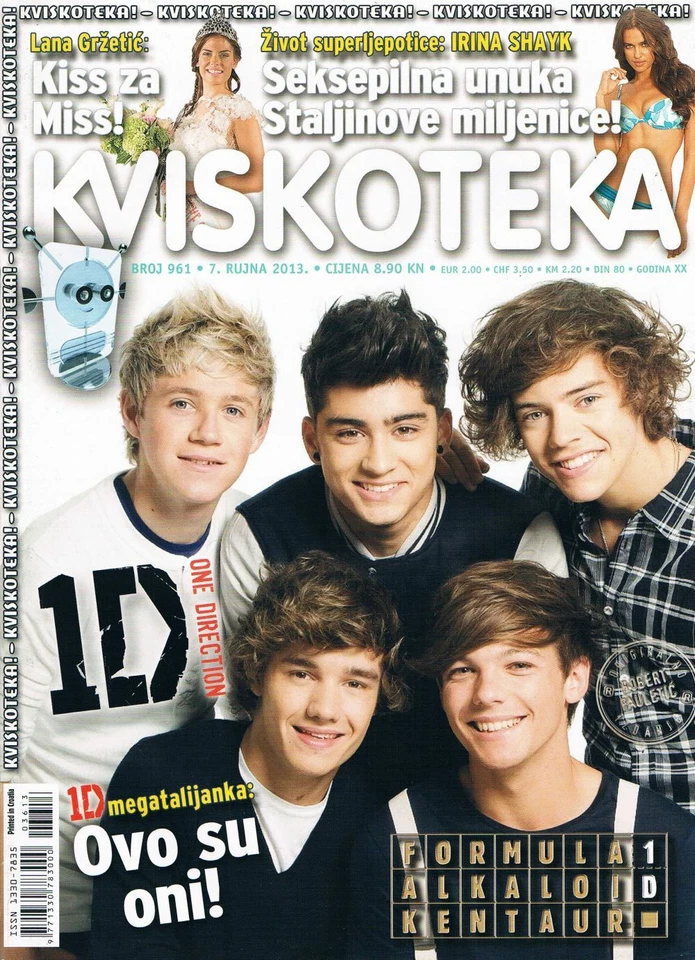 KVISKOTEKA #961 2013 CROATIAN CROSSWORDS MAGAZINE cover ONE DIRECTION - Image 1 of 1