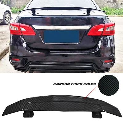 For Nissan Sentra 52" Carbon Fiber Spoiler Wing Rear Trunk Wing GT Style K - Изображение 1 из 4