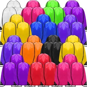 100 Pieces Drawstring Backpack Bulk Sports Drawstring Bags Gym Cinch Bag - Picture 1 of 6