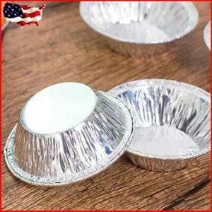 100pcs/set Disposable Tin Foil Egg Tart Molds Cupcake Round Baking Cup Kitchen - Picture 1 of 7
