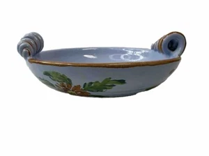 6" Ceramic Floral Blue Bowl Hand Painted Made in Italy - Picture 1 of 19