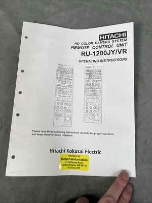 Hitachi RU-1200JY/VR Operating Instructions - Image 1 of 2