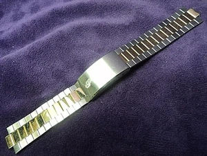 VINTAGE NOS CITIZEN CQ JAPAN 18MM-8MM  2-TONE STAINLESS SSG WATCH BAND BRACELET - Bild 1 von 6