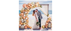 Balloon Arch Garland Kit - 124 Pieces - White, Rose Gold & Rose Gold Confetti - Picture 1 of 4