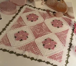 CROCHET  ~ “Pretty Posies Doily” ~ PATTERN ~ - Picture 1 of 2