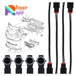 Black Parking Assist Alarm Sensor w/ adapter for 15-17 GMC Sierra 1500HD 2500HD - Picture 1 of 11