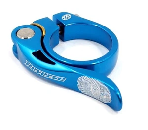 Reverse Components Quick Release Bicycle Seatpost Clamp 34.9mm, Aluminum, Blue - Picture 1 of 12