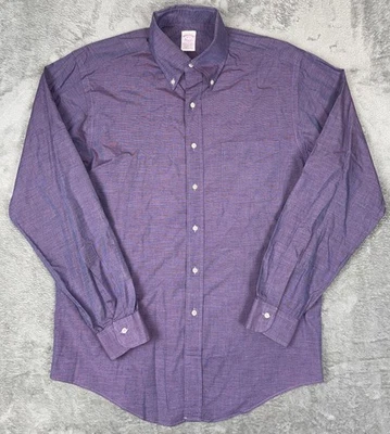 VINTAGE Brooks Brothers Makers 16-6 Purple Iridescent oxford made in USA shirt - Image 1 of 4