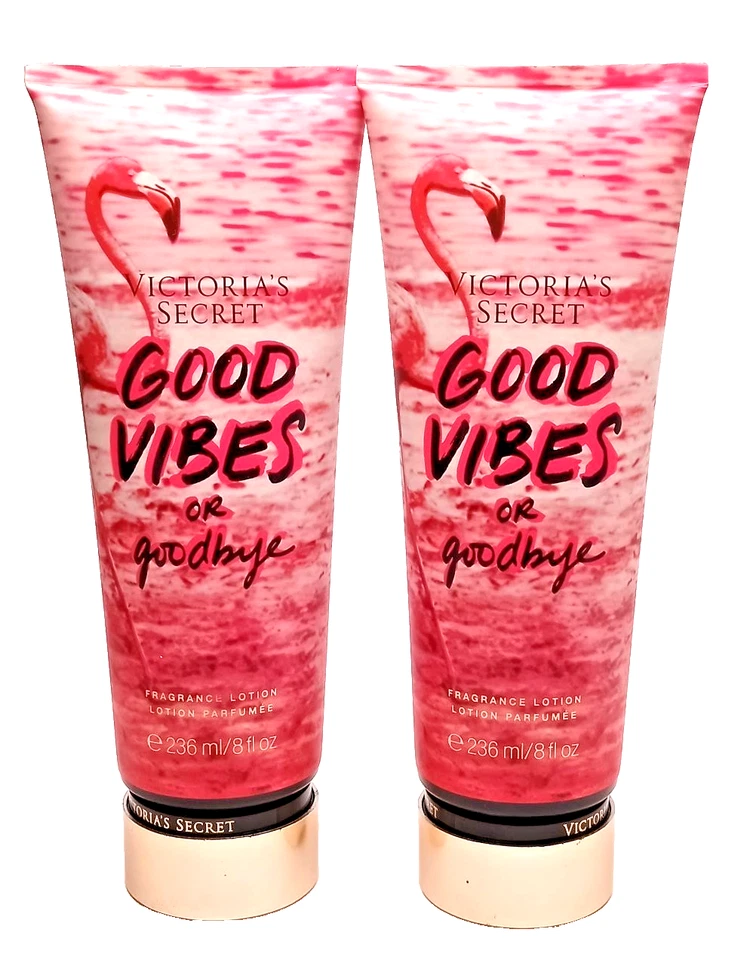 3pcs Set Victoria's Secret Good Vibes or Goodbye Fragrance Lotion Cream 8 FL Oz