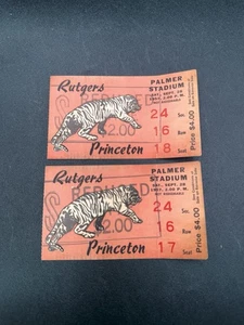 Vintage 1957 College Football Ticket - Princeton / Rutgers Lot Of 2 - Picture 1 of 3