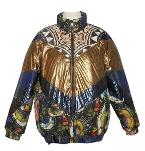 Chaqueta acolchada reversible metálica FARM RIO para mujer BOROGODO L precio de venta sugerido por el fabricante $300 nueva con etiquetas - Imagen 1 de 6
