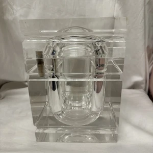 Alessandro Albrizzi Lucite Ice Bucket Swivel Lid Large Circa 1970s READ - Picture 1 of 12