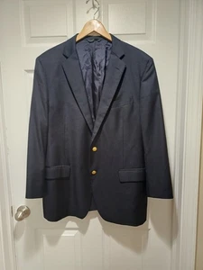 Brooks Brothers SaxXon 1818 Madison 45 R Navy Blue Wool Blazer Gold BB Buttons  - Bild 1 von 20