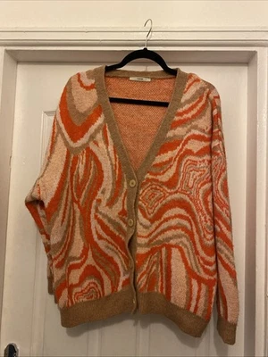 George Chunky Orange Cardigan Size Xl 20-22 - Image 1 of 4