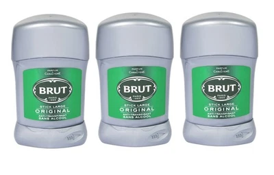3 x Brut Original Men's Large Anti-Perspirant Deodorant Stick 50ml