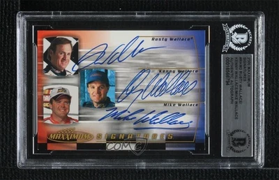 2000 Maxximum Signatures Rusty Wallace Kenny Mike #RKM-3 BGS Authentic Auto HOF - Image 1 of 2