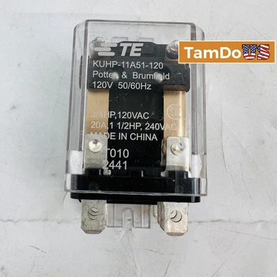 TE Connectivity KUHP-11A51-120 DPDT Power Relay 120VAC 20A, Potter & Brumfield - Image 1 of 4